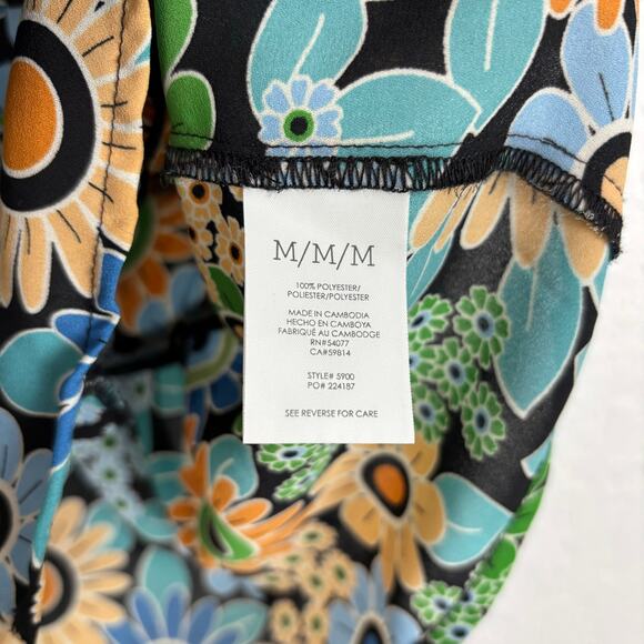 CAbi #5900 Happy Peplum Top Floral Retro Size Medium - Picture 4 of 4